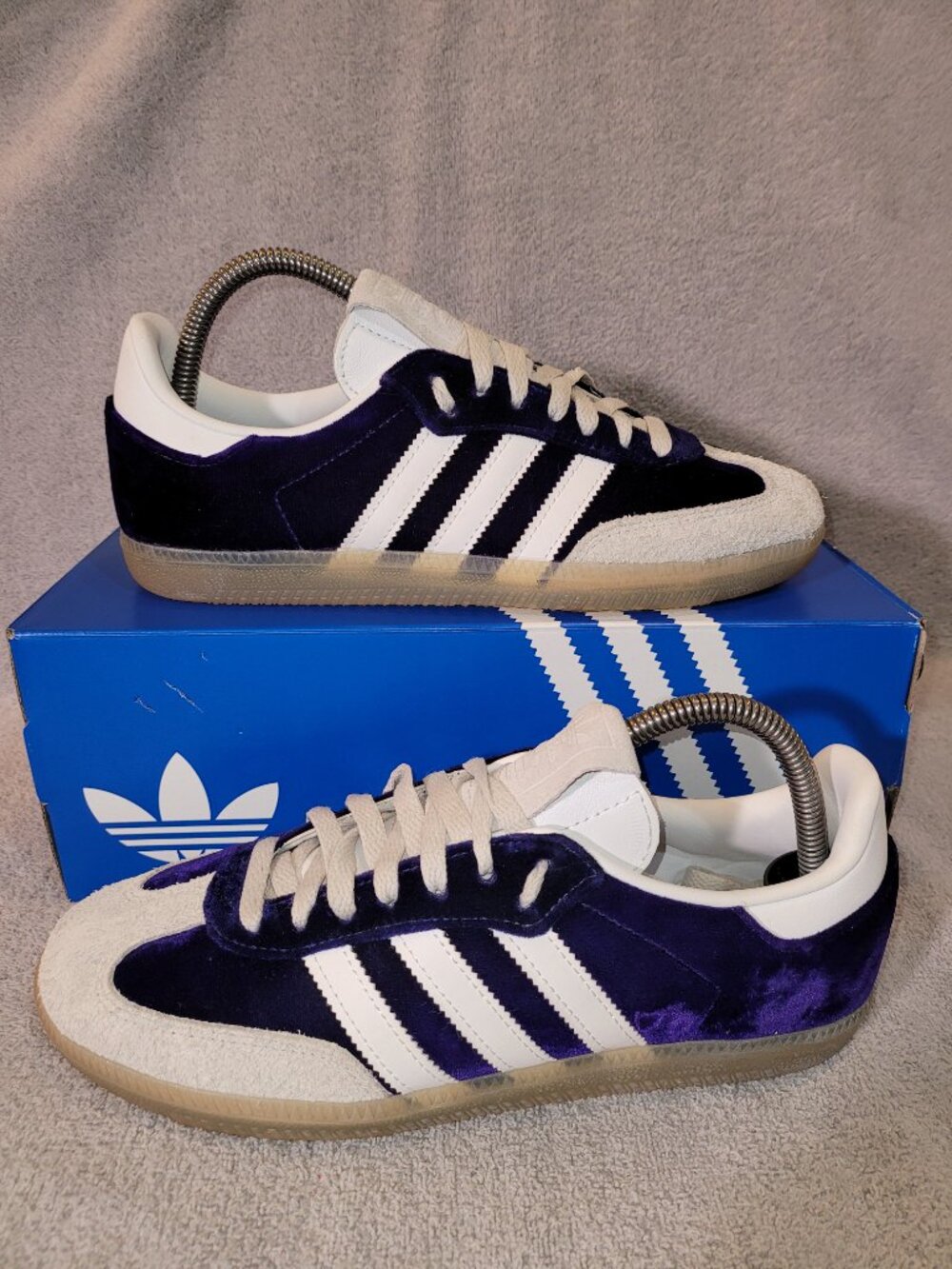 Adidas Samba Men's Size 7 OG Purple Velvet White Gray Sneakers DB3011 (#2227)
